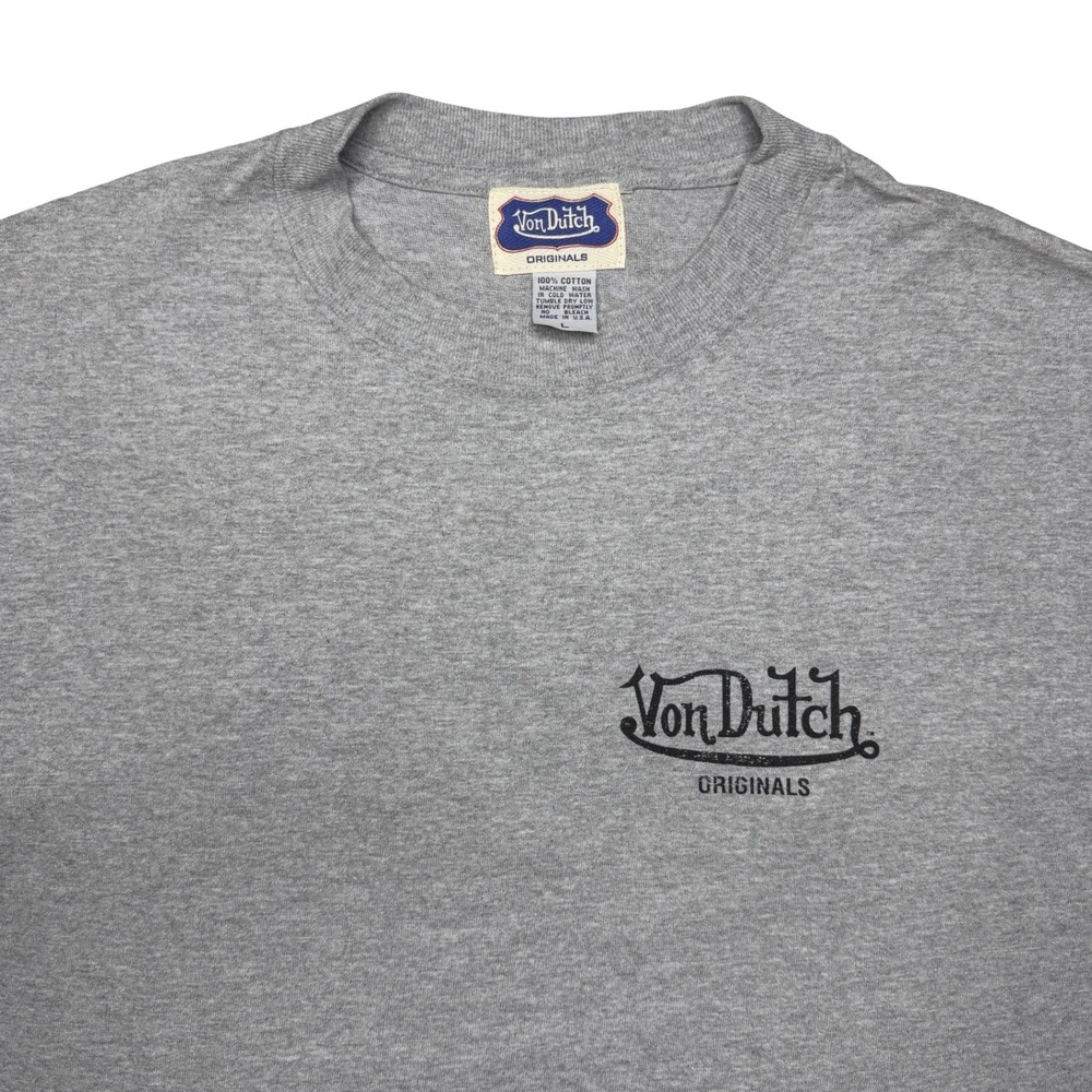 Vintage Von Dutch‎ kustom machined Compton California gray shirt